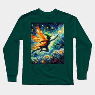 Irish Fairy in Starry Night Long Sleeve T-Shirt